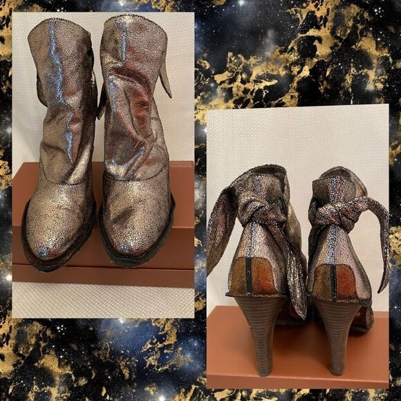 Oh deer! Metallic leather boots. Very unique! 8.5 - Picture 4 of 7